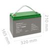 Zárt savas akkumulátor AGM 12 V 100 Ah. 53038. Qoltec