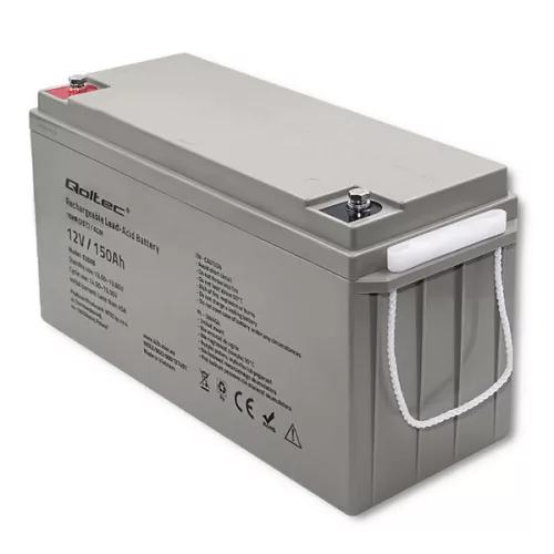 Zárt savas akkumulátor AGM 12 V 150 Ah. 53068. Qoltec