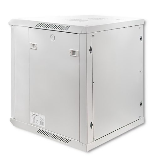19"-os RACK szekrény, 12U, 600 x 635 x 600. Edzett üveg ajtó. Szürke. 54487