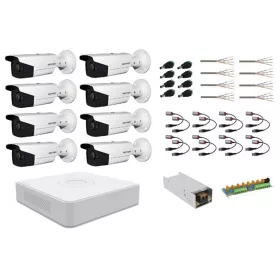   8 csatornás CCTV megfigyelő DVR, 8 db Full HD 2 MP kamerával II. DS-7108HGHI-F1 + 8x DS-2CE16D0T-IT5F. HIKVISION