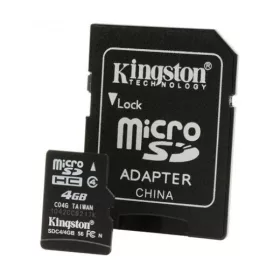 Kingston micro SD kártya, SD adapterrel CL4. 4 GB