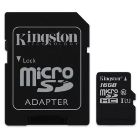 Kingston micro SD kártya, SD adapterrel. CL10. 16 GB