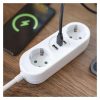 2-es elosztó 1,4 m 3 x 1,5 kábellel. + 2 x USB A + 1 x USB C.  P02214E