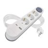 3-as kapcsolós elosztó 2 m; 3 x 1,5 kábellel. + 1 x USB A + 1 x USB C. P1322PD