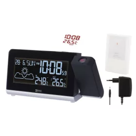   Kivetítőórás időjárásjelző, külső- belsőhőmérő, állandó kivetítéssel. E8466