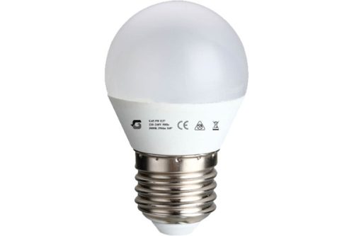 E27 5 W LED izzó meleg fehér. G45 GL  