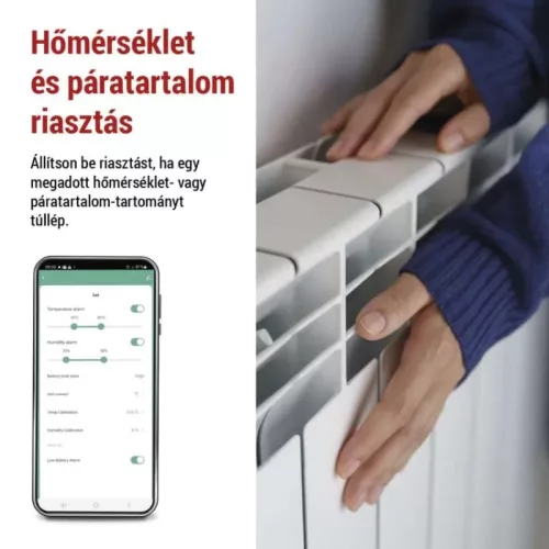 GoSmart digitális vezeték nélküli hőmérő, páratartalom-mérővel, ZigBee . EGS0102