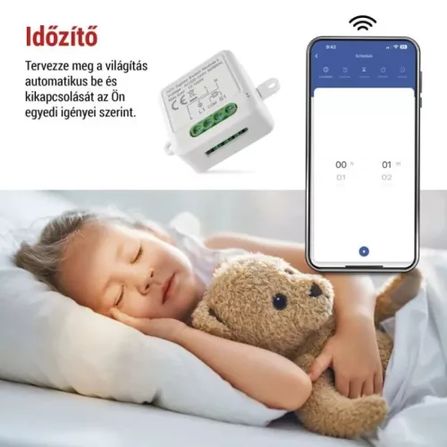 GoSmart kapcsolómodul IP-2103SZ, ZigBee, 1 csatornás (nem igényel N vezetéket).  H5103