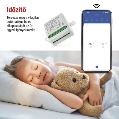 GoSmart kapcsolómodul IP-2104SZ, ZigBee, 2 csatornás (nem igényel N vezetéket).  H5104