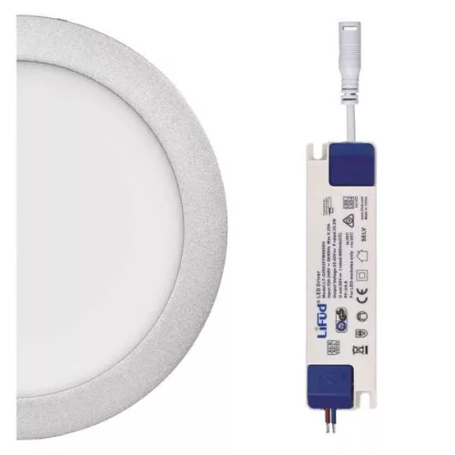 LEDes fali/mennyezeti lámpa, 18 W kör. LED panel. nappali fehér. ZM5242 ezüst EMOS