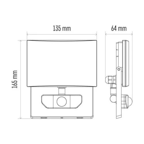 20 W-os, LED reflektor mozgásérzékelővel, természetes fehér. ZS2922