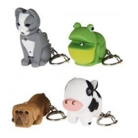 Állatfigurás kulcstartó I. Cica/béka/kutyus/boci