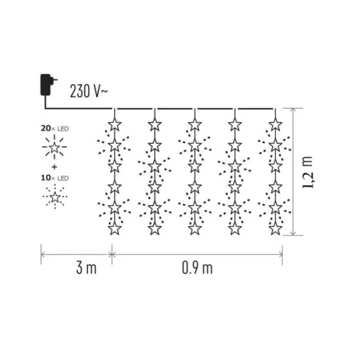 LED-es csillag fényfüggöny. ZY2263 (DCGW01)