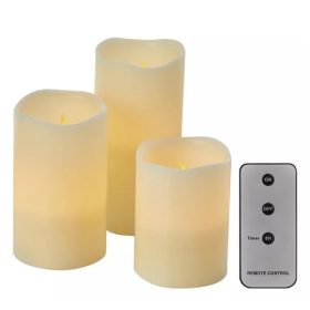 LEDes viaszmécses szett. 3 db  7,5 x 10 / 12.5 / 15 cm, távirányítóval. ZY2143 (DCCV07)   LEDes viaszmécses szett. 3 db  7,5 x 10 / 12.5 / 15 cm, távirányítóval. ZY2143 (DCCV07)