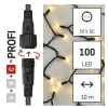 100 LED-es sorolható füzér, fekete, 10 m, kültéri és beltéri, meleg fehér. D2AW03