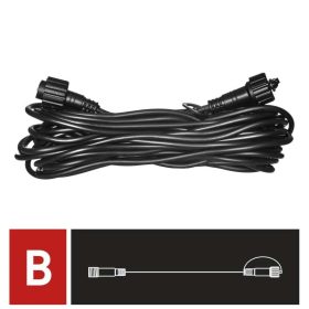   Hosszabbító kábel sorolható fényfüzérekhez, fekete, 10 m, kültéri és beltéri. D2ZB01