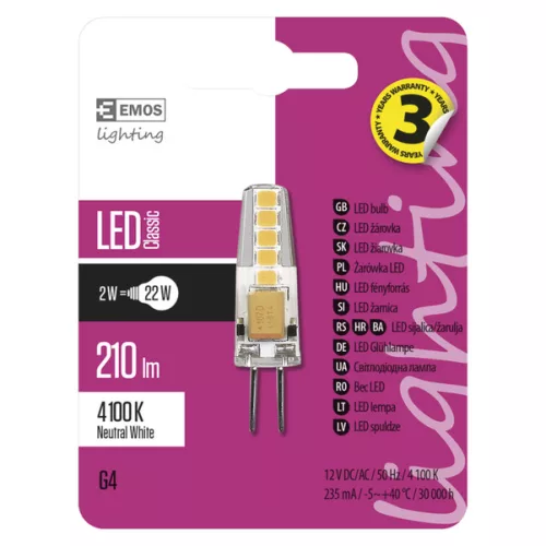 G4 LED izzó 12 V, 2 W. ZQ8621