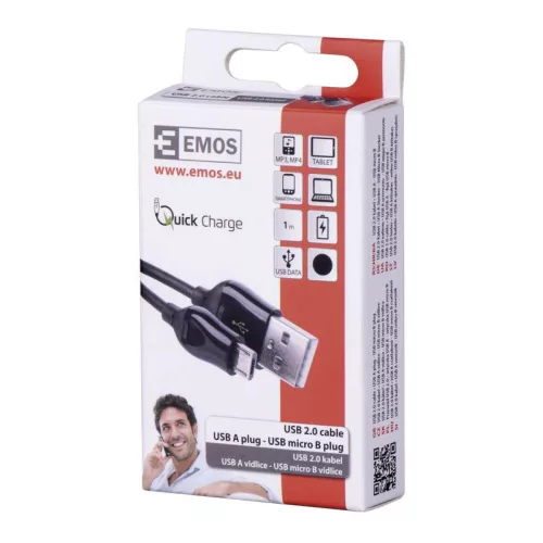 USB A-B micro kábel 1 m. Quick Charge. SM7004B