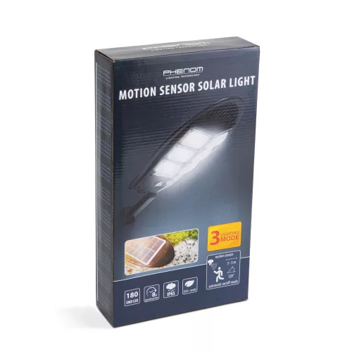 Szolár fali reflektor - 180 SMD LED - 1200 lm - 10W - 3000 mAh - IP65. 55291A