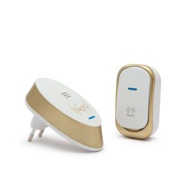   Desing-os vezeték nélküli csengő hálózati, 32 dallam. 55329A fehér