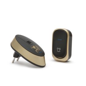   Desing-os vezeték nélküli csengő hálózati, 32 dallam. 55329B fekete