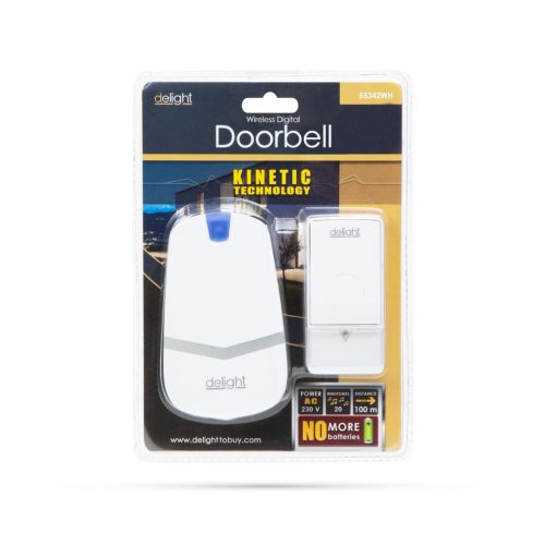 Vezeték nélküli csengő hálózati, dinamós nyomógombbal. 55342